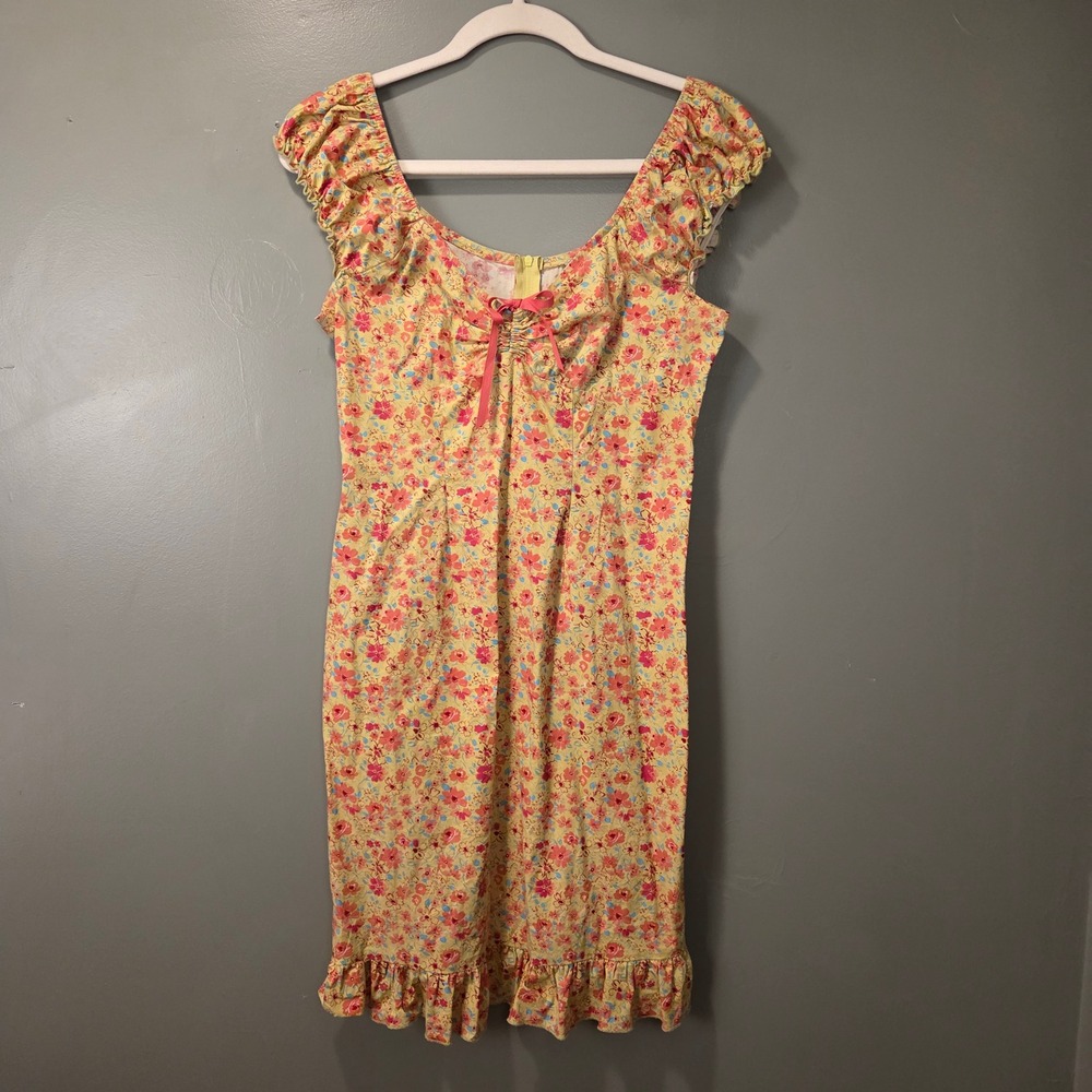 Vintage DBY Ltd Women's Mini Dress Size 5/6 Floral Print Cottage Fairy‎ Y2k
